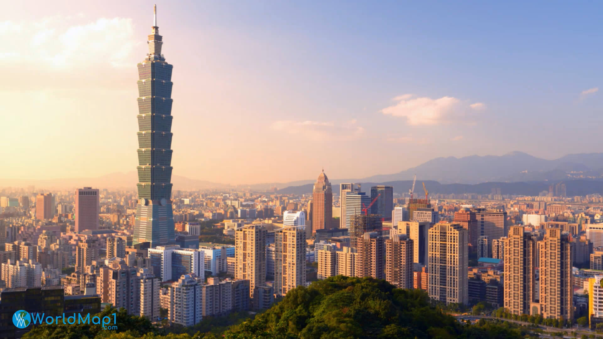 Vue aerienne de Taipei 101